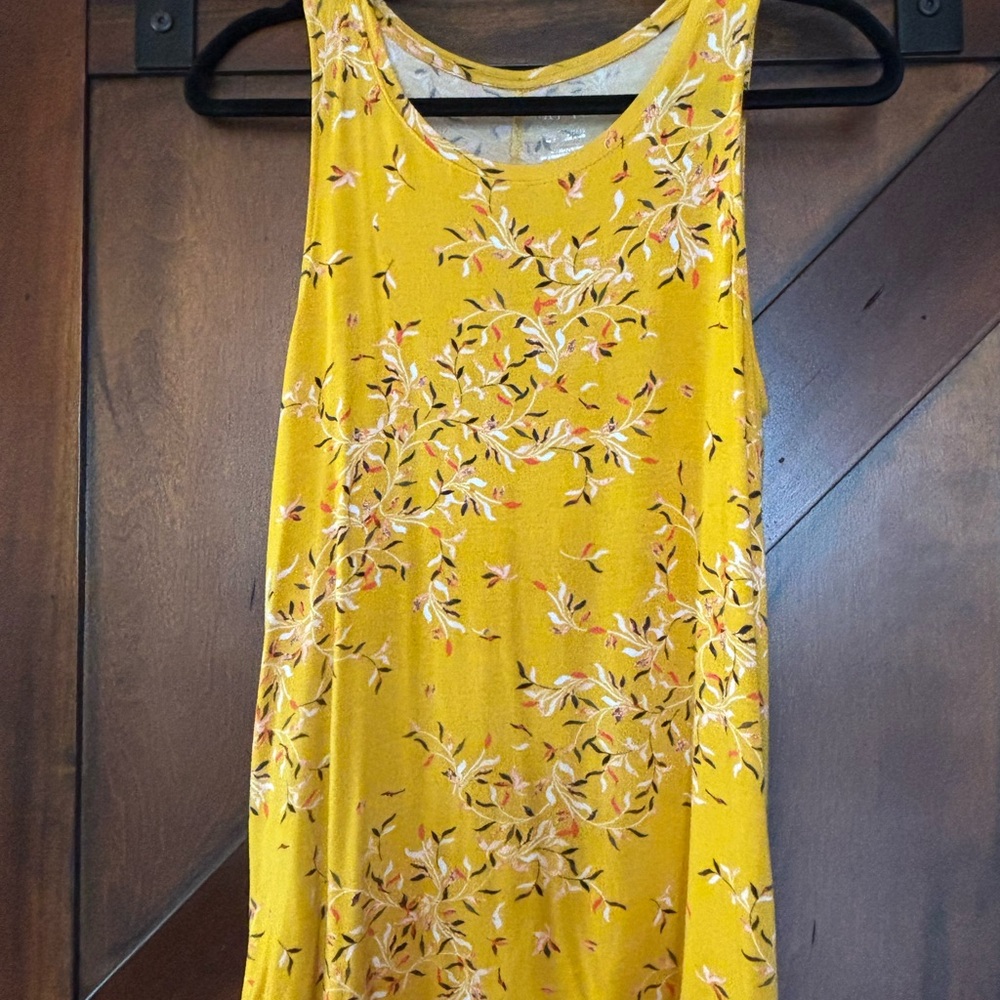 APT 9 Yellow Floral Tank Top